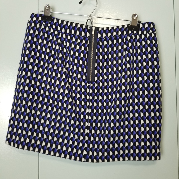 J.Crew blue printed mini lined skirt size 10  *G1 - Picture 5 of 5